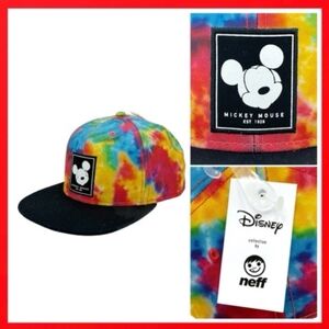Mickey Mouse Neff Colorful Tie-Dye Snapback Cap, Adukt Size Brand NEW!